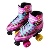 Patins 4 Rodas Roller Clássico Rosa Tamanho 34/35 Bw020r