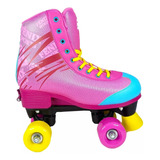 Patins Fenix Quad Ajustável Rosa/amarelo/azul +