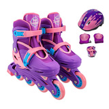 Patins In Line 4 Rodas Infantil Ajustável Numero 33 Ao 37