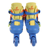 Patins In Line Azul E Laranja 30 A 33 Ajustáveis - Fênix 