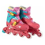 Patins In Line Piñata 38 A 41 Proteção E Capacete Fenix