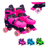 Patins Infantil 4 Rodas Ajustável Led