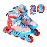 Patins Infantil 4 Rodas Inline C/ Led Romeu E Julieta 34-37 