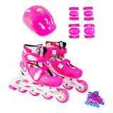 Patins Infantil 4 Rodas Regulável C/ Kit Proteção Oferta
