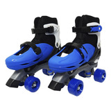 Patins Infantil Clássico 4 Rodas Quad Roller Masculino Azul