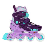 Patins Infantil Hardboot X-light Roxo Com Rodas Led Abec9