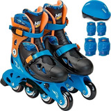 Patins Infantil Hot Wheels Ajustável 33-36 C/ Kit Segurança