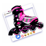 Patins Infantil Inline Roller Traxart - Cor Rosa Ajustável 