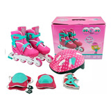 Patins Inline Ajustável Com Kit De Segurança Unitoys