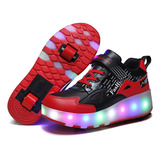 Patins Led De Tênis Com 2 Rodas, Tênis De Skate