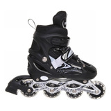 Patins Roller In Line Regulável C/ Ajuste E C/ Luz De Led