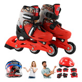 Patins Roller Infantil Masculino 3 Rodas Triline Menino Kit