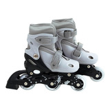 Patins Roller Infantil Regulável Tamanho M 30 A 33 Cinza Mor