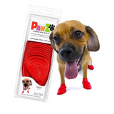 Pawz Protetor De Patas Vermelho Para Cães Tamanho P - 4un