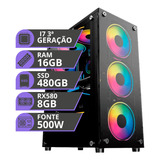 Pc Gamer Cpu Intel I7 Ssd 480gb 16gb Rx580 8gb Ddr5