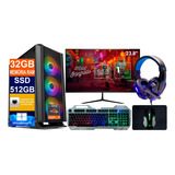 Pc Gamer Ryzen 5 5600g Ssd 512gb, 32gb + Monitor 23.8p 165hz