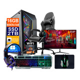 Pc Gamer Ryzen 7 5700g Ssd 2tb, 16gb Monitor 23.8p + Cadeira