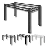 Pé Base De Mesa Jantar Aço Tampo Pedra Vidro Madeira 120x80