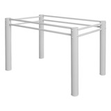 Pé Base De Mesa Jantar Aço Tampo Pedra Vidro Madeira 120x80