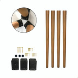 Pé De Mesa Redonda Com 70 Cm Kit 4 Pés Palito De Madeira