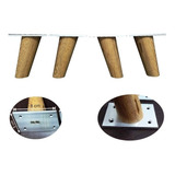 Pé Palito Madeira Angelim Base Metal Moveis-kit 4 Pç 10 Cm