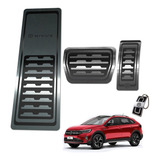 Pedaleiras Com Descanso De Pé Em Aço Inox Vw Nivus + Brinde