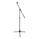 Pedestal De Microfone Tripé Girada Aço Reforçado C/ Cachimbo