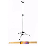 Pedestal Reto Para Pratos, Presilha Ta 22, Chave, Baqueta 2b