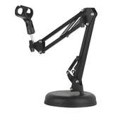 Pedestal Suporte Articulado Base Móvel De Mesa P/ Microfone 