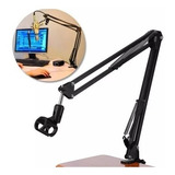 Pedestal Suporte Mesa Articulado P/ Microfone Studio Rádio