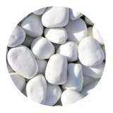 Pedra Branca Jardim Seixo Branco Rolado Dolomita - 50 Kgs 