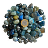 Pedra Natural Ágata Azul Rolada Polida 1-2cms - 500g