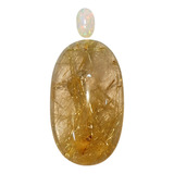 Pedra Opala Natural + Pedra Quartzo Rutilado Dourado 17,5 Ct