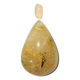 Pedra Opala Natural + Pedra Quartzo Rutilado Dourado 24,5 Ct