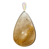 Pedra Opala Natural + Pedra Quartzo Rutilado Dourado 29,5 Ct