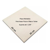 Pedra Para Pizza E Pães Refratária 40 X 30 X 1,20 Cm Cor Areia