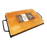Pedra Placa De Sal Himalaia 30x20 4cm E Base Aço P/churrasco