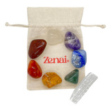 Pedras Grandes 100% Naturais 7 Chakras + Bastão De Selenita