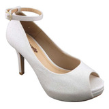 Peep Toe Festa Gliter Off White