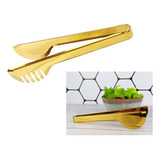 Pegador De Salada E Churrasco Em Inox Dourado Premium Gold