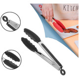 Pegador Multiuso Silicone Preto G 28cm Utensilio Cozinha