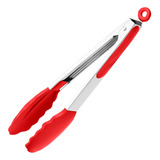 Pegador Silicone E Inox 25cm Salada Pastel Churrasco Fritura