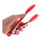 Pegador Silicone Inox Salada Carne Churrasco Cozinha 27cm 