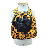 Peitoral Mochila Oncinha Marrom Para Cachorro E Gato
