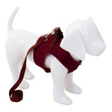 Peitoral +guia Colete Bulldog Francês Poodle Vermelho Tam Gg Aerado