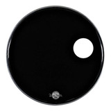 Pele Para Bumbo 22 Frontal Luen Dudu Portes Bd Preta C/ Furo