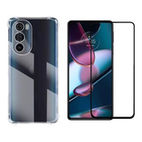 Película 5d Nano Gel + Capa Anti Impacto Para Moto Edge 30