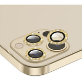 Película Câmera Glitter Dourado Brilho P/ iPhone 12 Pro Max