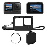 Película De Vidro Capa Silicone P Gopro Hero 12 11 10 Black