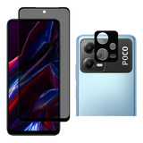 Película Vidro 3d Privacidade + Câmera P/ Xiaomi Poco X5 5g